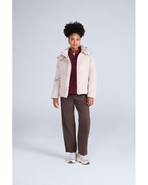 Mountain Warehouse Natural 'Tess' Cropped Down Jacket Warm Zip Up Ladies Hooded Puffer Winter Coat Fabric
