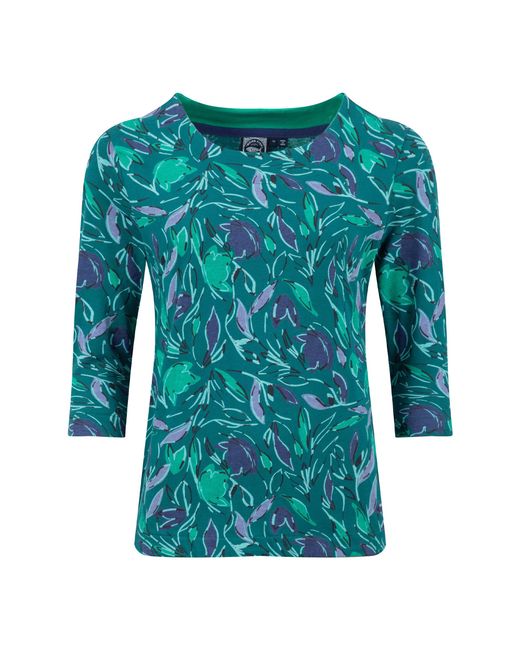 Weird Fish Blue Ladies Rachel Printed Jersey T-Shirt (Leaf) Cotton