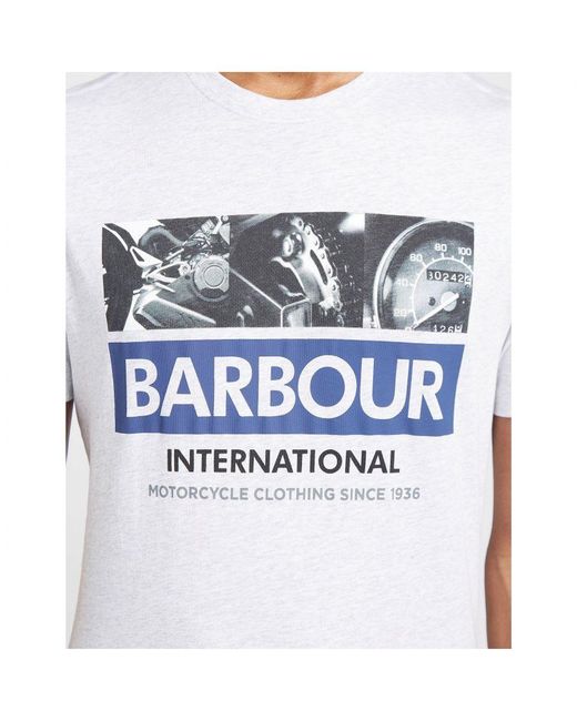 Barbour White International Globe T-Shirt for men