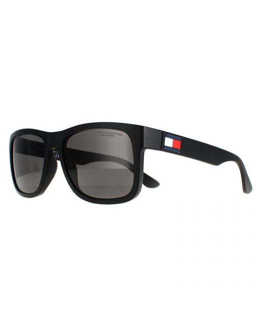 Tommy Hilfiger Black Rectangle Matte Polarized Th 1556/S for men