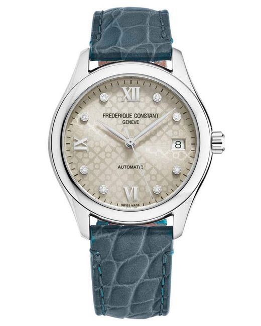 Frederique Constant Gray Frédérique Watch Fc-303Lgd3B6 Leather (Archived)