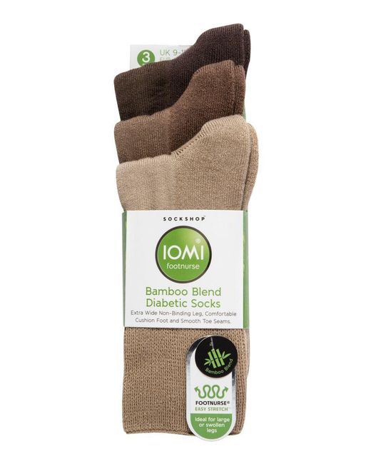 IOMI Brown Extra Wide Bamboo Socks For Diabetics By for men