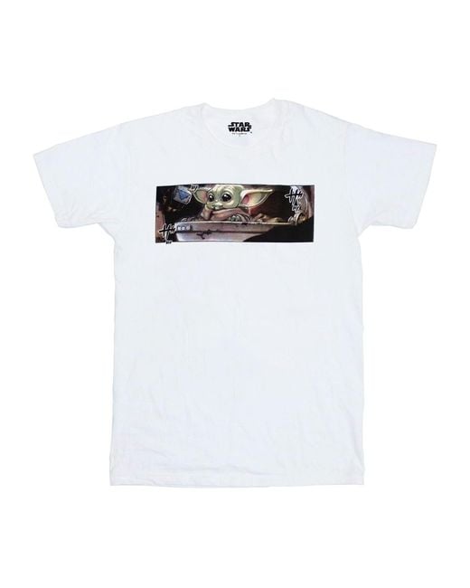 Star Wars White Adult Grogu Frame T-Shirt
