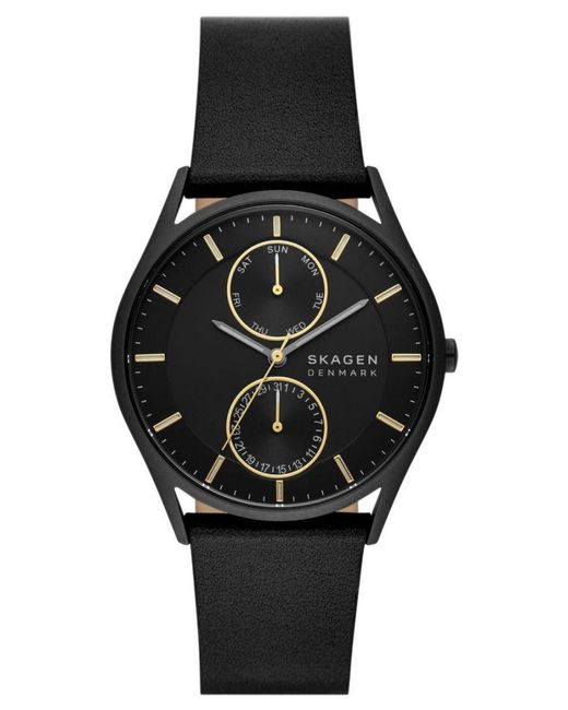Skagen Holst Multifunction Black Watch Skw6911 Leather for men