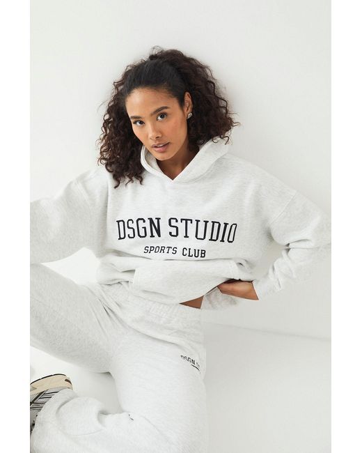 DSGN Studio White Applique Oversized Hoodie