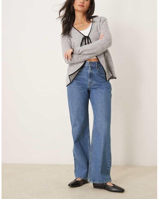 Abercrombie & Fitch Blue Mid Rise Loose Jeans