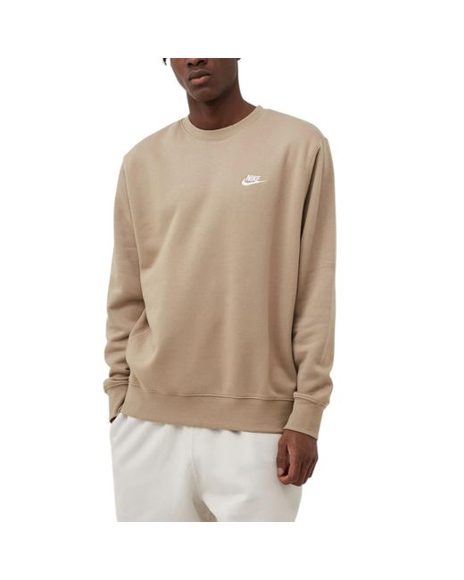 Nike Natural Bv2662 Sportswear Club Fleece Crew Relax Fit Sweatshirt for men