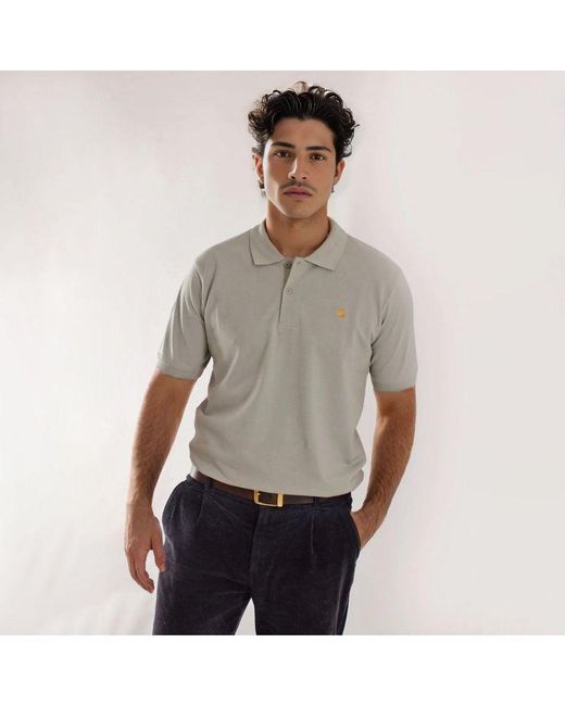 Carhartt White Cotton Pique Polo Shirt for men