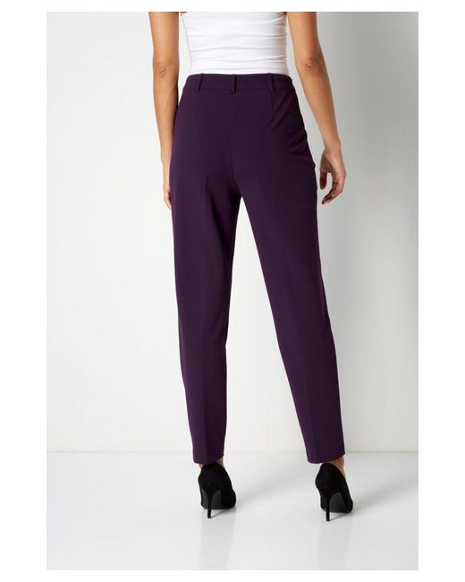 Roman Petite Purple Short Straight Leg Stretch Trouser