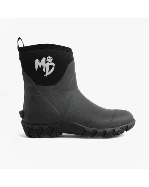 Mud Dogs Black Rutland Short Neoprene Wellington Boots