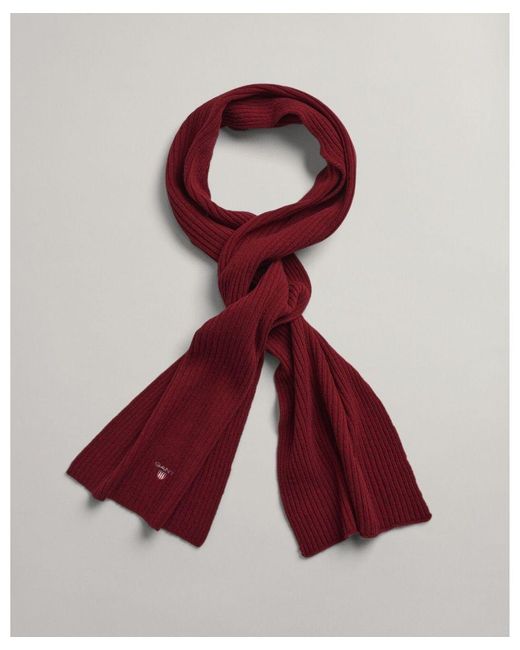 Gant Accessoires Shield Wollen Gebreide Sjaal In Rood in het Red voor heren