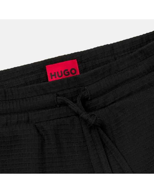 HUGO Black Austin Textured Pyjama Shorts for men