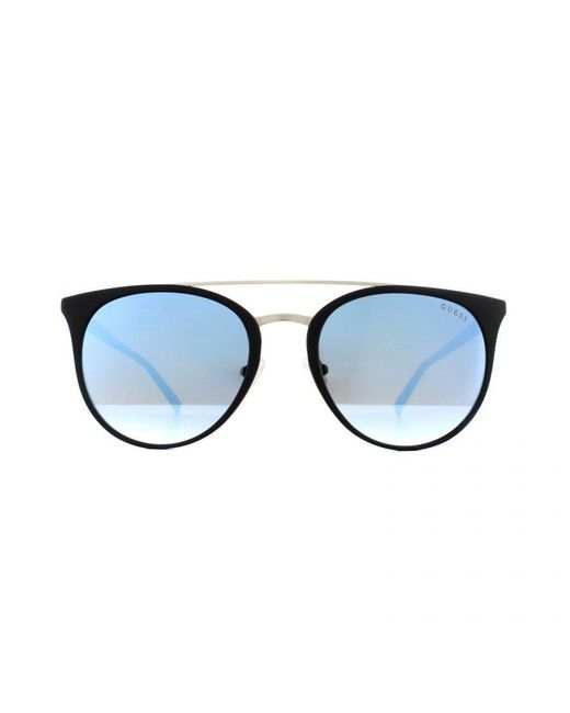 Guess Blue Round Mirror Sunglasses for men
