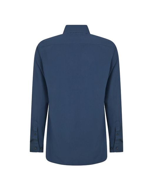 Scotch & Soda Blue Oxford Long-Sleeved Shirt Cotton for men
