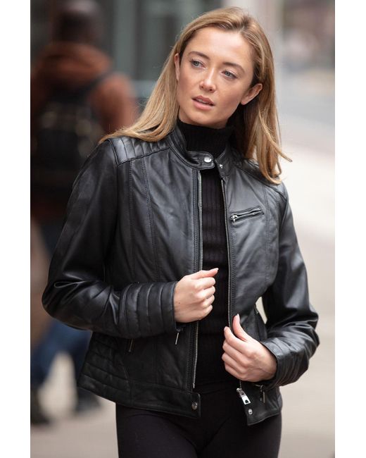 Brampton London Gray 'Essen' Real Leather Biker Jacket