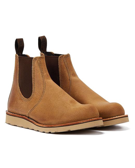 Red Wing Brown Wing Shoes Classic Chelsea Hawthorne Muleskinner Chestnut Boots for men