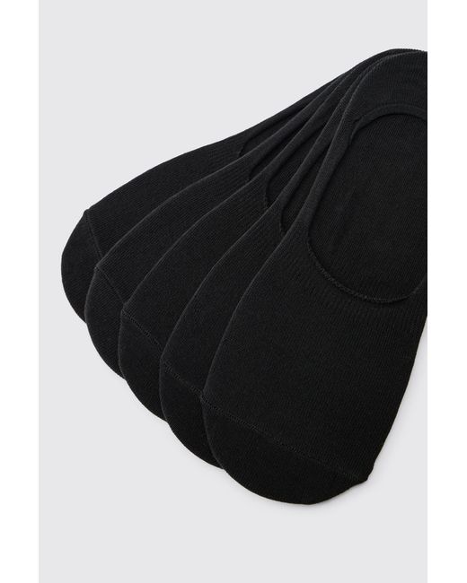 BoohooMAN Black 5 Pack Plain Invisible Socks for men
