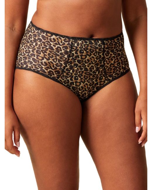 Gossard Green Glossies Leopard Deep Brief