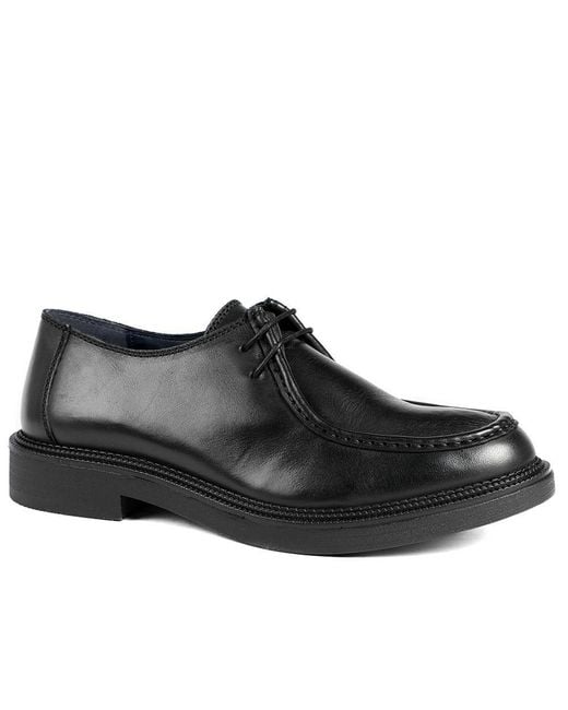 Jones Bootmaker Black Karson Stitched Upper Smart Leather Shoes for men