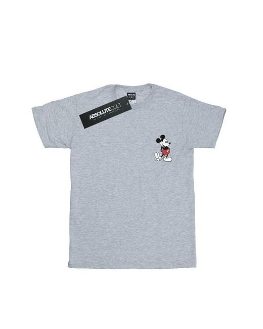 Disney Blue Mickey Mouse Kickin Retro Chest T-Shirt (Sports) for men