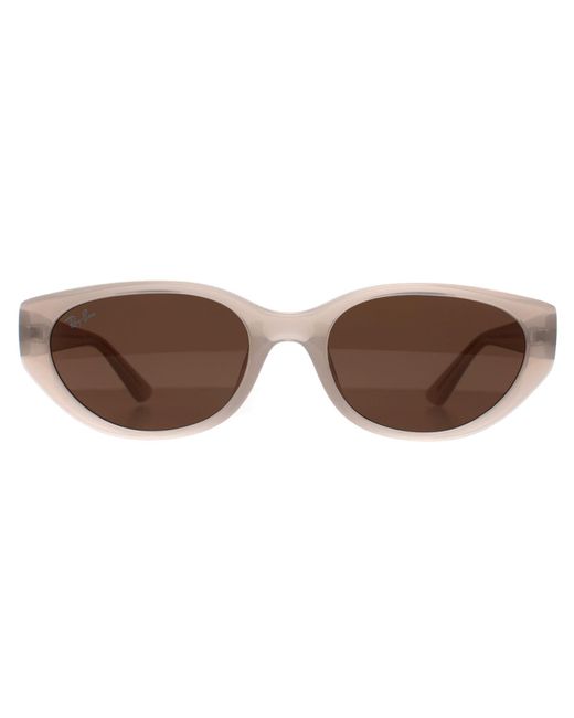 Ray-Ban Brown Oval Polished Opal Dark Rb4457D Bio Based