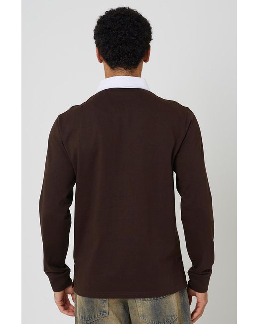 Brave Soul Black Solid Colour Rugby Shirt for men