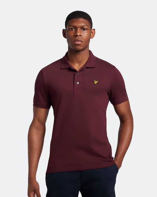 Lyle & Scott Red Plain Polo Shirt for men