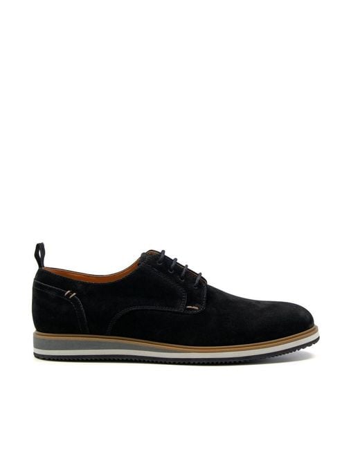 Dune Black Bucatini Wedge Sole Lace Up Shoes Nubuck for men