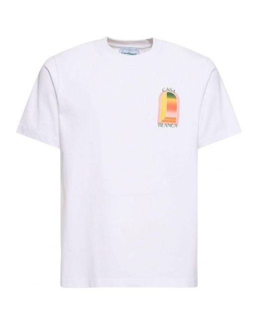 Casablancabrand White Gradient L'Arche Printed T-Shirt for men