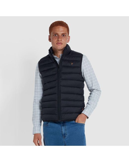 Farah Joel Gewatteerd Gilet In Zwart in het Blue voor heren