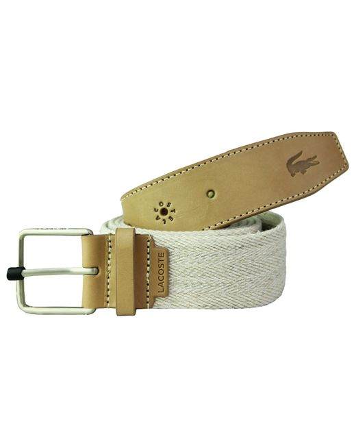 Lacoste Woven Natural Belt Leather