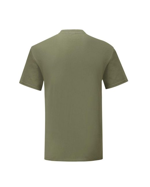 Fruit Of The Loom Green Iconic Premium Ringspun Cotton T-Shirt (Classic) for men