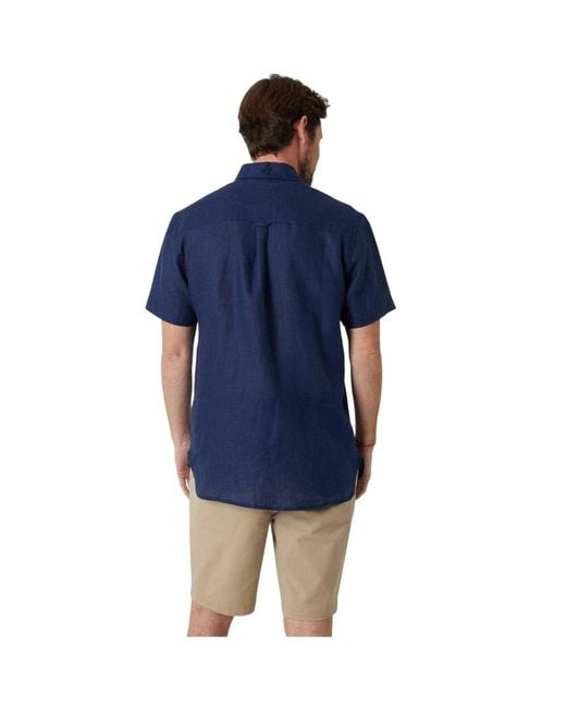 Saltwell Blue Linen Blend Regular Shirt for men