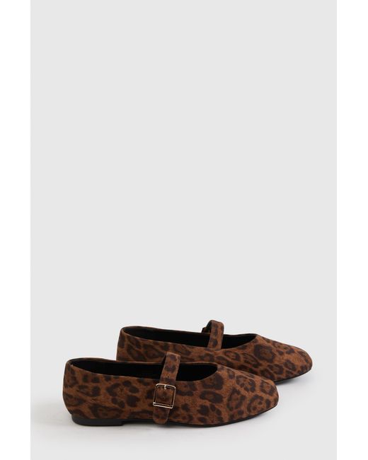 Boohoo Multicolor Extra Wide Fit Square Toe Ballet Flats