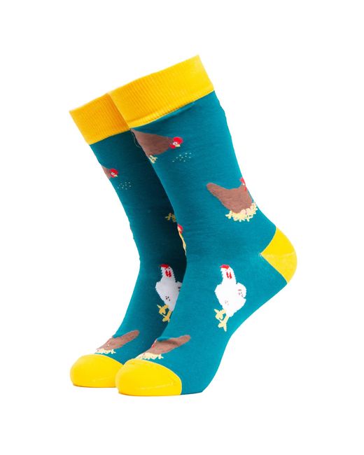 Soctopus Vogelmuster Neuheit Baumwollsocken Für Erwachsene in Blue für Herren