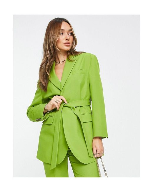 ASOS Green Belted Suit Blazer