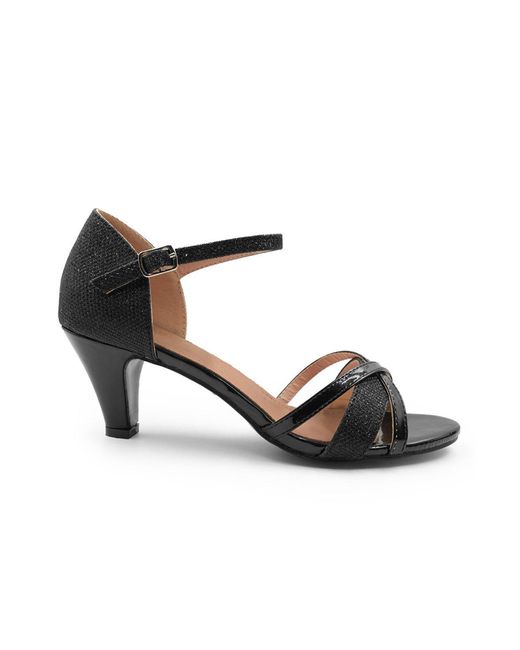 Where's That From Black Wheres 'Christina' Mid High Heel With Buckle Ankle Strap