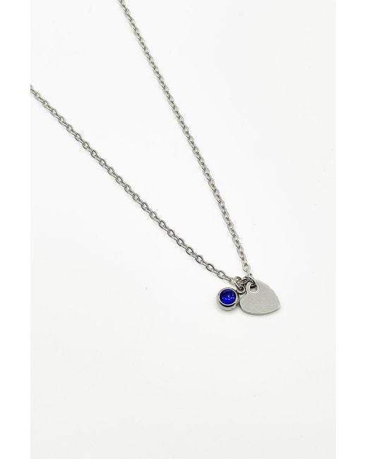 SVNX Natural Mini Heart & September Birthstone Necklace