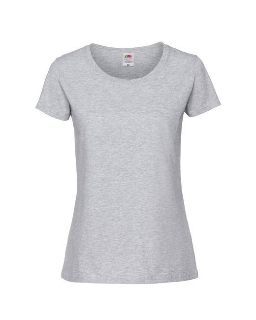 Fruit Of The Loom Gray Ladies Ringspun Premium T-Shirt (Taupe)