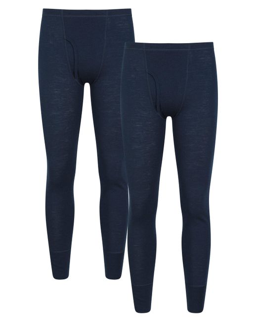 Mountain Warehouse Blue Merino Base Layer Pants Quick Drying Active Gym Trousers for men