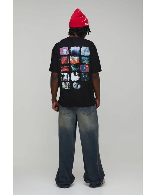 BoohooMAN Blue Tall Oversized The Cure License Printed T-Shirt for men