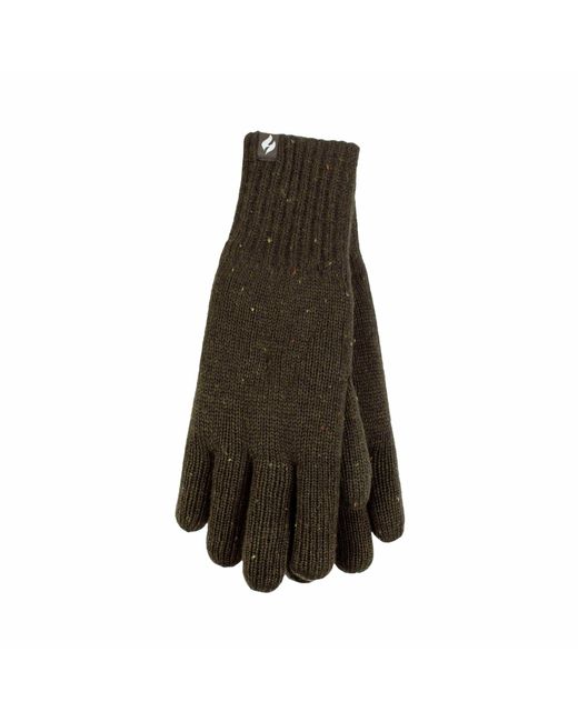 Heat Holders Brown Winter Warm Soft Fleece Lined Thermal Gloves for men