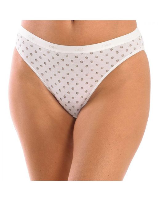 Dim White Pack-3 Panties Slips Coton Strech D4C17