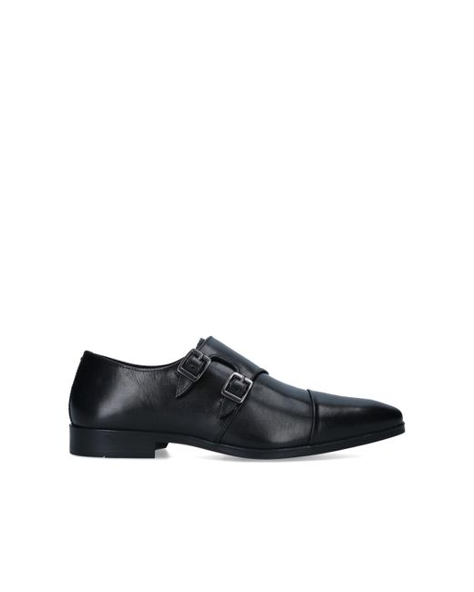 KG by Kurt Geiger Black Leather Collins Double Monk for men