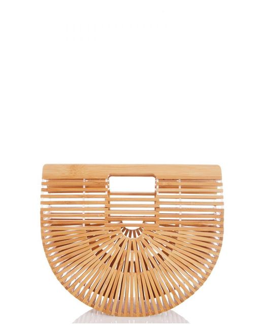 Quiz Natural Wooden Basket Bag