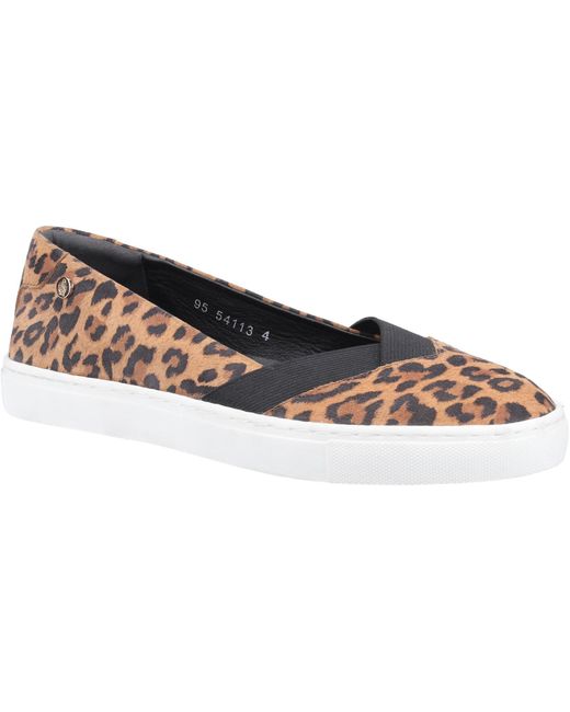 Hush Puppies Blue Ladies Tiffany Leopard Print Suede Shoes