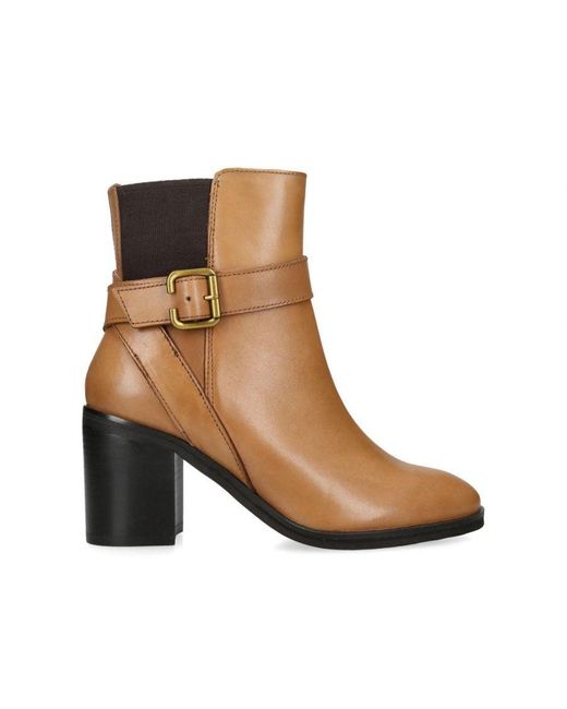 Kurt Geiger Brown Leather Kgl Hampstead Ankle Boots
