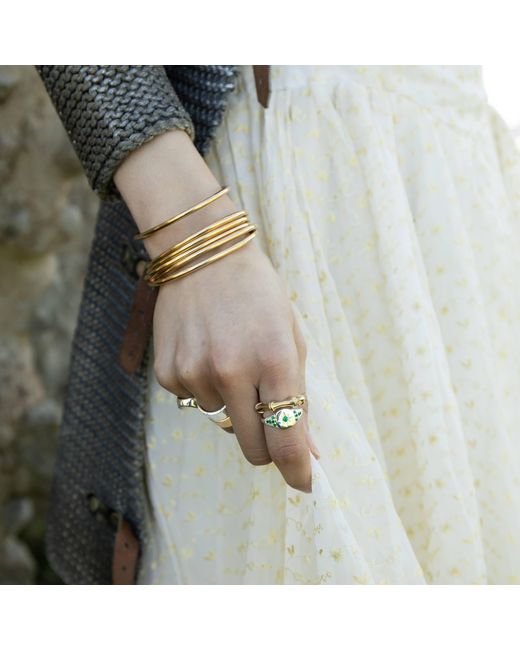 SEOL + GOLD Green Sterling Emerald Star Signet Ring