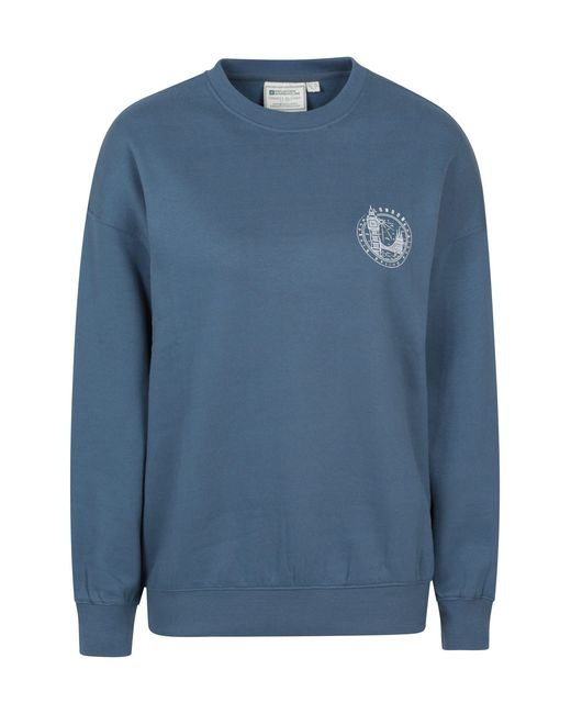 Mountain Warehouse Blue Regional London Graphic Sweatshirt Cotton Casual Comfy Pullover for men