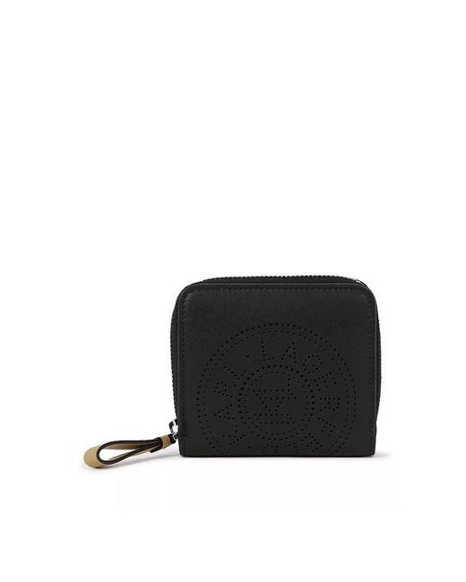 Karl Lagerfeld Black K/circle Small Fold Zip Wallet
